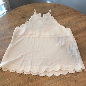 Scalloped ivory white blouse